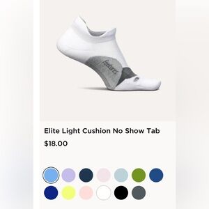 Feetures elite socks, NWT, size L, white